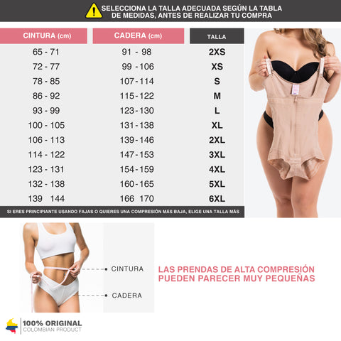 Salome 0525 Faja Colombiana Postquirúrgica Manga Larga para Mujer