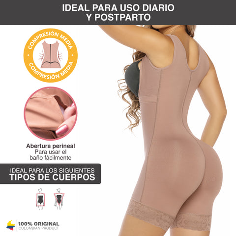 Salome 233-CCB | Fajas Colombianas Levanta Cola Modeadoras a Media Pierna con Busto Abierto