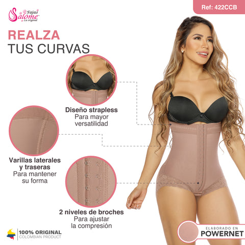 Salome 412-CCB | Panty Moldeadora y Reductora Fajas Colombiana con Tiro Alto con Control Abdominal