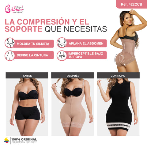 Salome 412-CCB | Panty Moldeadora y Reductora Fajas Colombiana con Tiro Alto con Control Abdominal