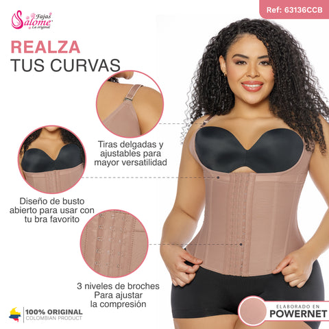 Salome 63136-CCB | Cinturilla Moldeadora Chaleco Colombiano con Control Abdominal para Mujer