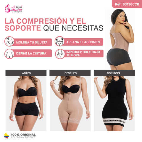 Salome 63136-CCB | Cinturilla Moldeadora Chaleco Colombiano con Control Abdominal para Mujer