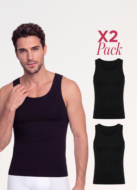Paquete de 2 Camisetas de Control para Hombre, Abdomen y Espalda | Salome SEM-123 2 Pack