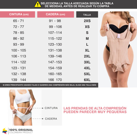 Salome 0214 Faja Colombiana Levanta Pompis Sin Tirantes para Mujer