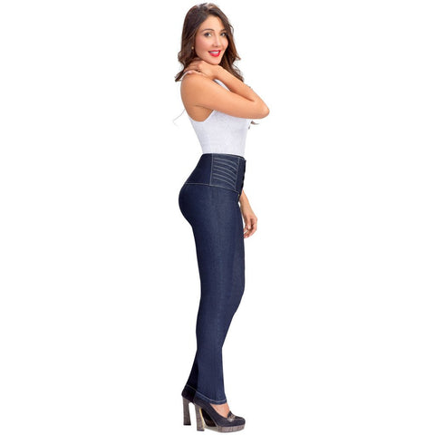 LOWLA 217205 Pantalones Colombianos Levanta Pompis Tiro Alto con Faja