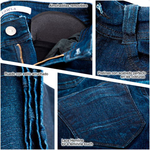LOWLA 218236 Jeans Colombianos Levanta Cola con Almohadillas Removibles