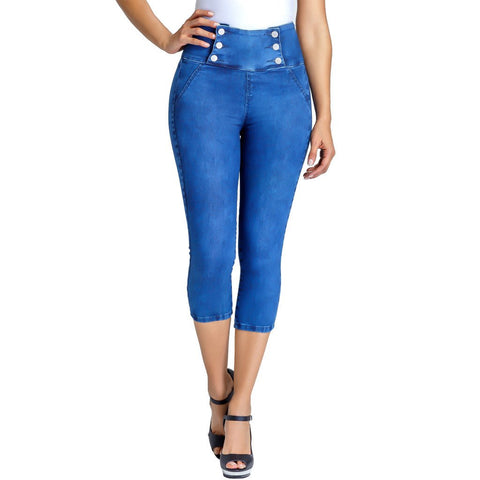 LOWLA 239257 Pantalones Colombianos Tipo Capri Levanta Pompas con Faja