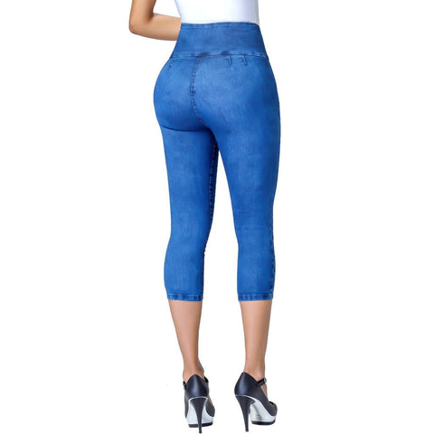 LOWLA 239257 Pantalones Colombianos Tipo Capri Levanta Pompas con Faja