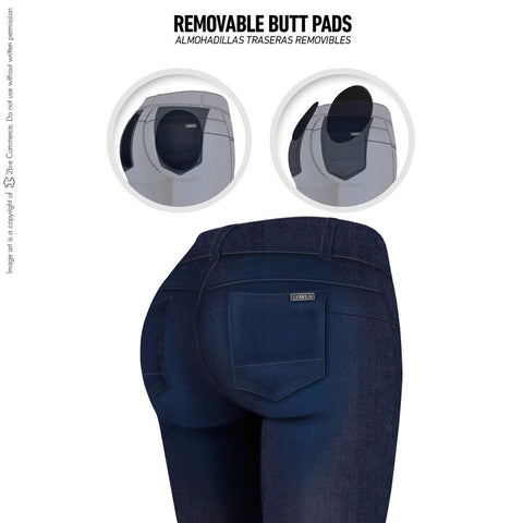 LOWLA 218236 Jeans Colombianos Levanta Cola con Almohadillas Removibles