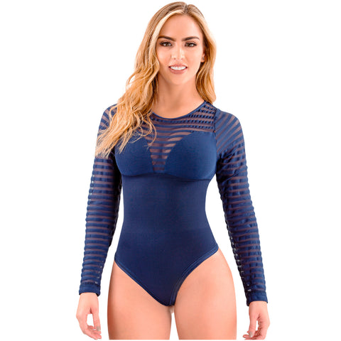 LT. Rose 20805 Bodysuit Manga Largas con Control Abdominal para Mujer