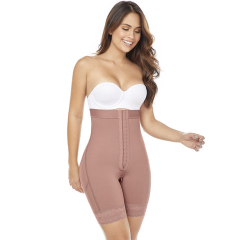MariaE FC304 | Fajas Colombianas Moldeadoras Strapless a Media Pierna | Uso Diario | Powernet