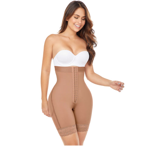 MariaE FC304 | Fajas Colombianas Moldeadoras Strapless a Media Pierna | Uso Diario | Powernet