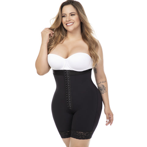 MariaE FC304 | Fajas Colombianas Moldeadoras Strapless a Media Pierna | Uso Diario | Powernet