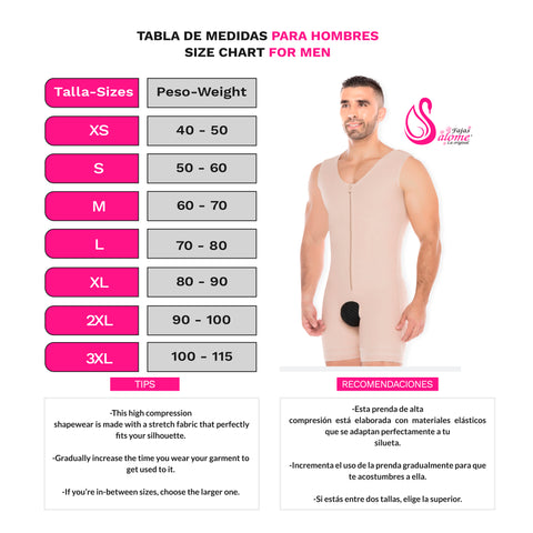 Salome 0122 Fajas Colombianas Moldeadoras Tipo Chaleco para Hombre